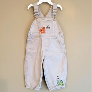 Oshkosh baby beige embrodiered overalls